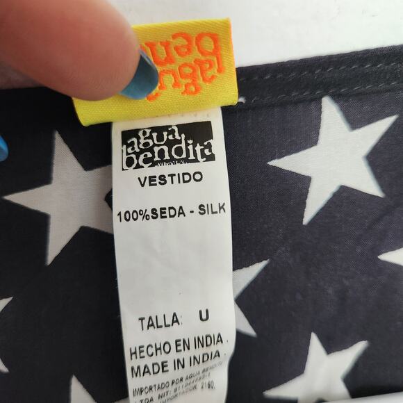 Agua Bendita Beaded Embroidered Swim Cover-Up One Size Beach Resortwear Coastal - Picture 4 of 9